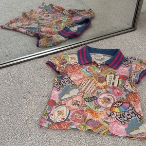 Gucci Kids Multicolor Graphic Polo